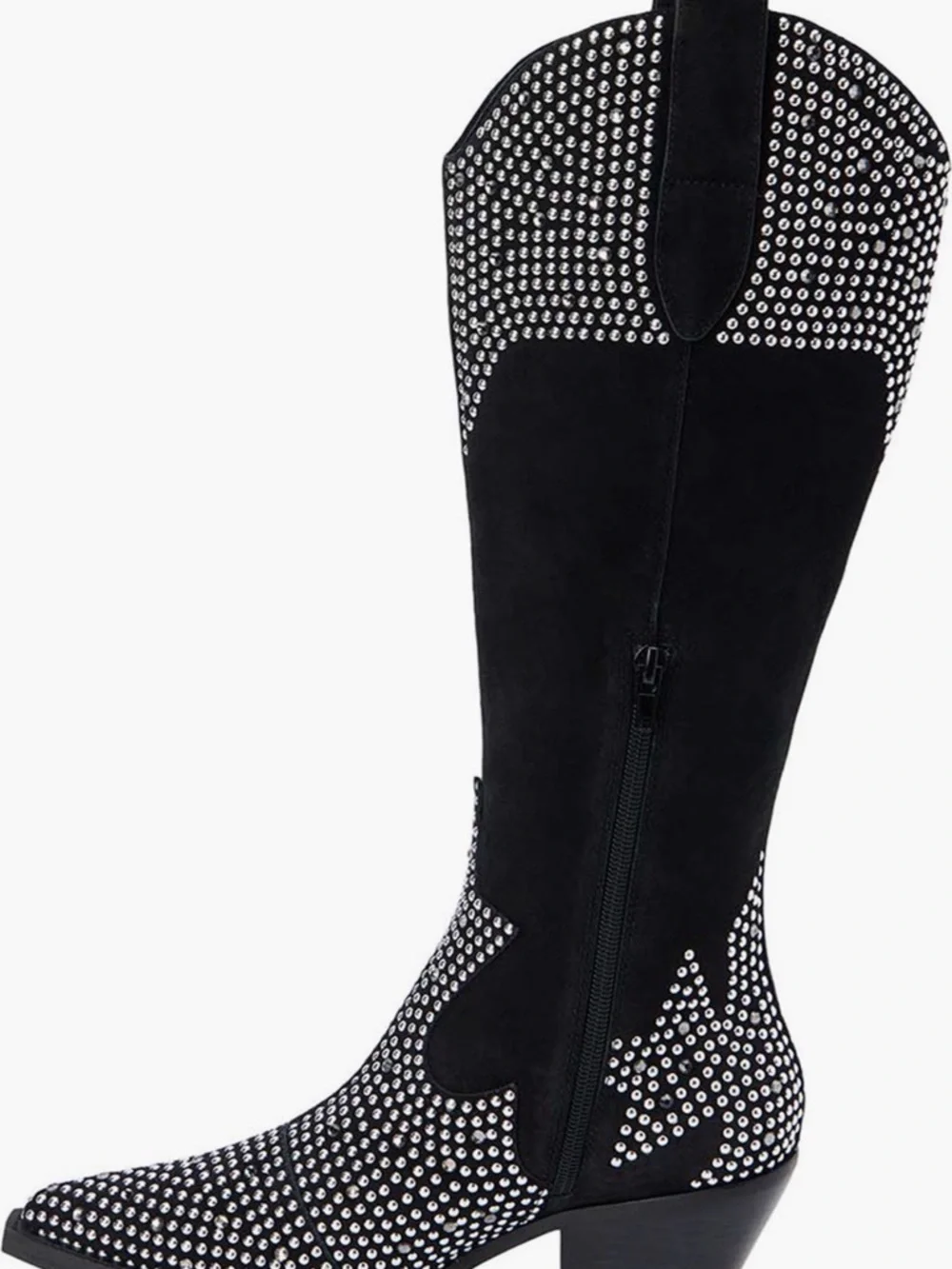 Mattise Dumplin Black  Knee-High studded cowboy Boots 7 - Picture 6 of 6